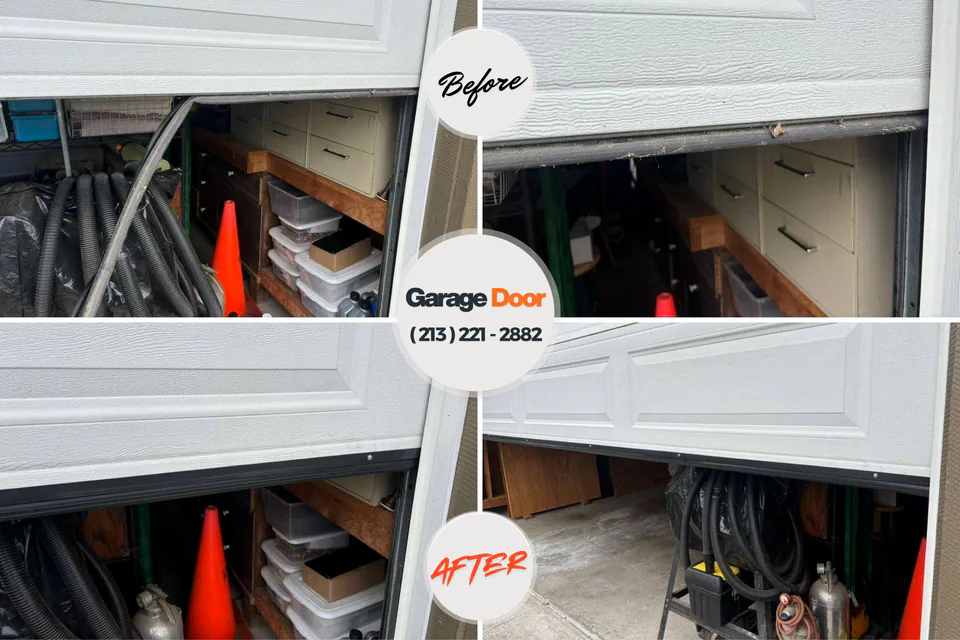 Before and after: garage door repair Gretna, NE